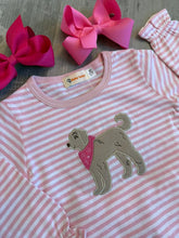 Load image into Gallery viewer, Pink Stripe Ruffle Swing Top with Doodle
