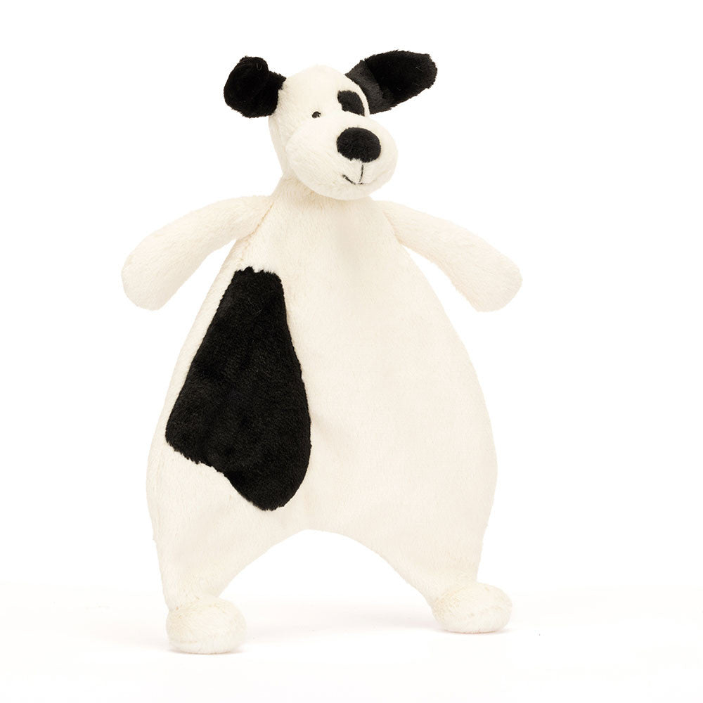 JellyCat Bashful Black and Cream Puppy Comforter