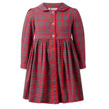 Load image into Gallery viewer, Red Tartan Button-Front Dress

