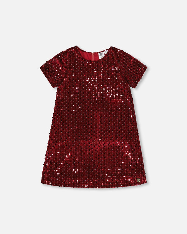 Red Velvet Sequin Dress