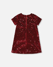 Load image into Gallery viewer, Red Velvet Sequin Dress
