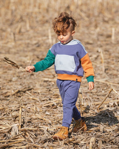 Blue Fleece Joggers With Articulated Knees