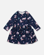 Load image into Gallery viewer, Jersey Unicorn Print  Pocket Dress
