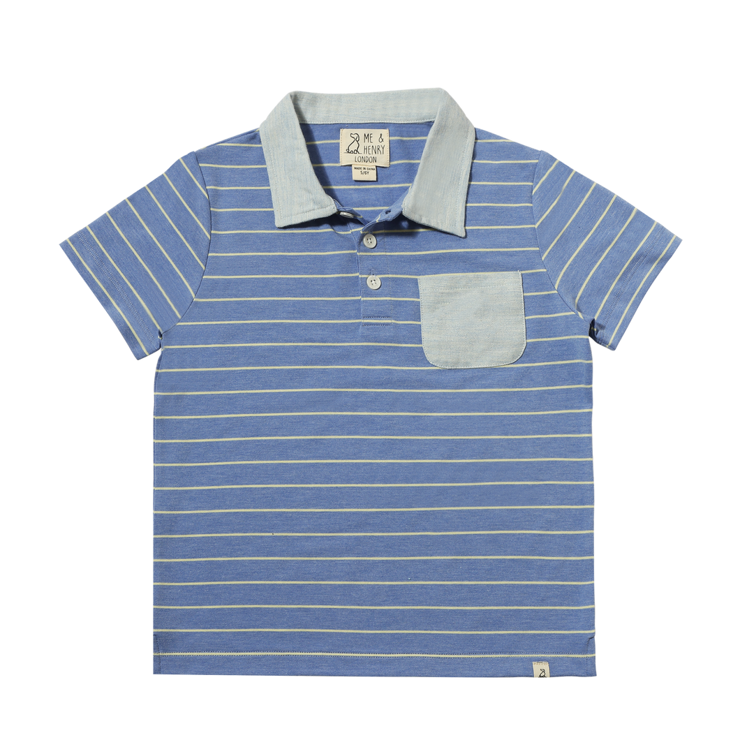 Anchor Polo Yellow and Royal Stripe