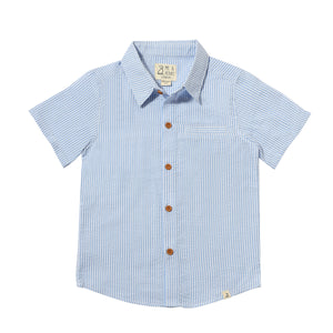 Newport Woven Shirt in Blue Seersucker