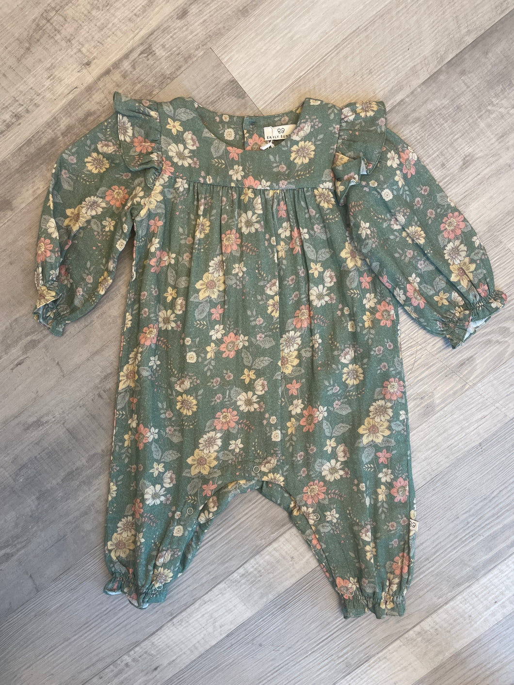 Autumn Bloom Green Martha Romper