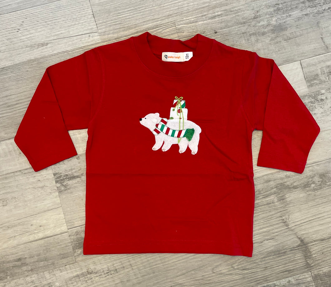 Luigi Christmas Polar Bear Red