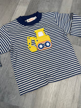 Load image into Gallery viewer, Navy Stripe Retro Excavator Tee
