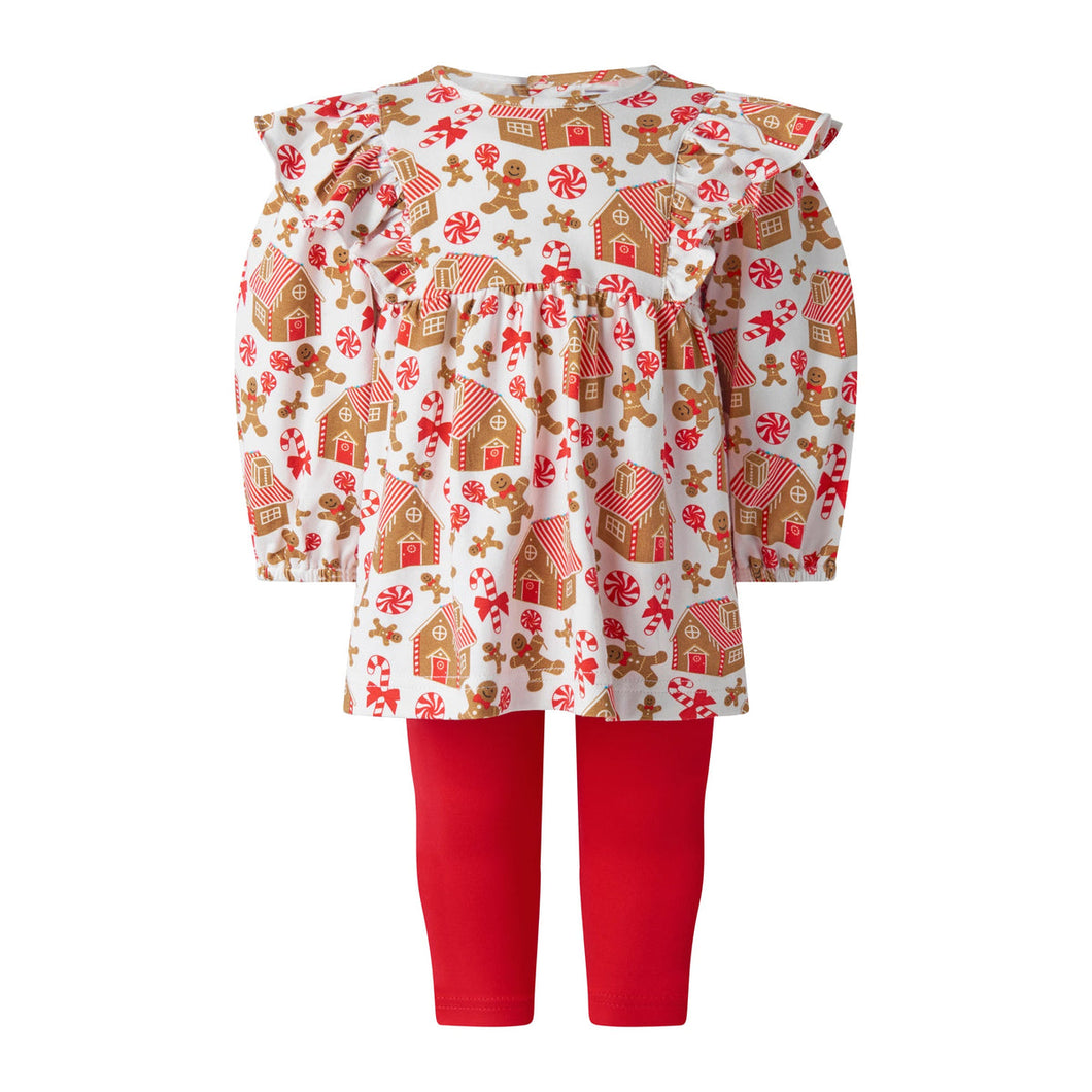 Gingerbread Jersey Top & Leggings Set