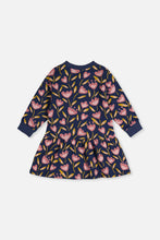 Load image into Gallery viewer, French Terry Blue Tulips Dress
