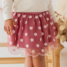 Load image into Gallery viewer, Embroidered Berry Rose Tutu Skirt

