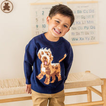 Load image into Gallery viewer, Vintage Puppy Navy Knit Sweater
