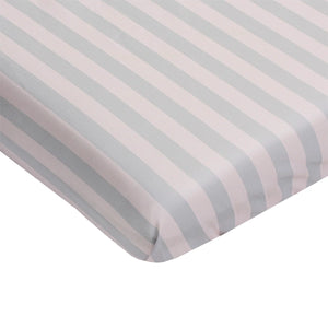 Pink/Grey Stripe Crib Sheet