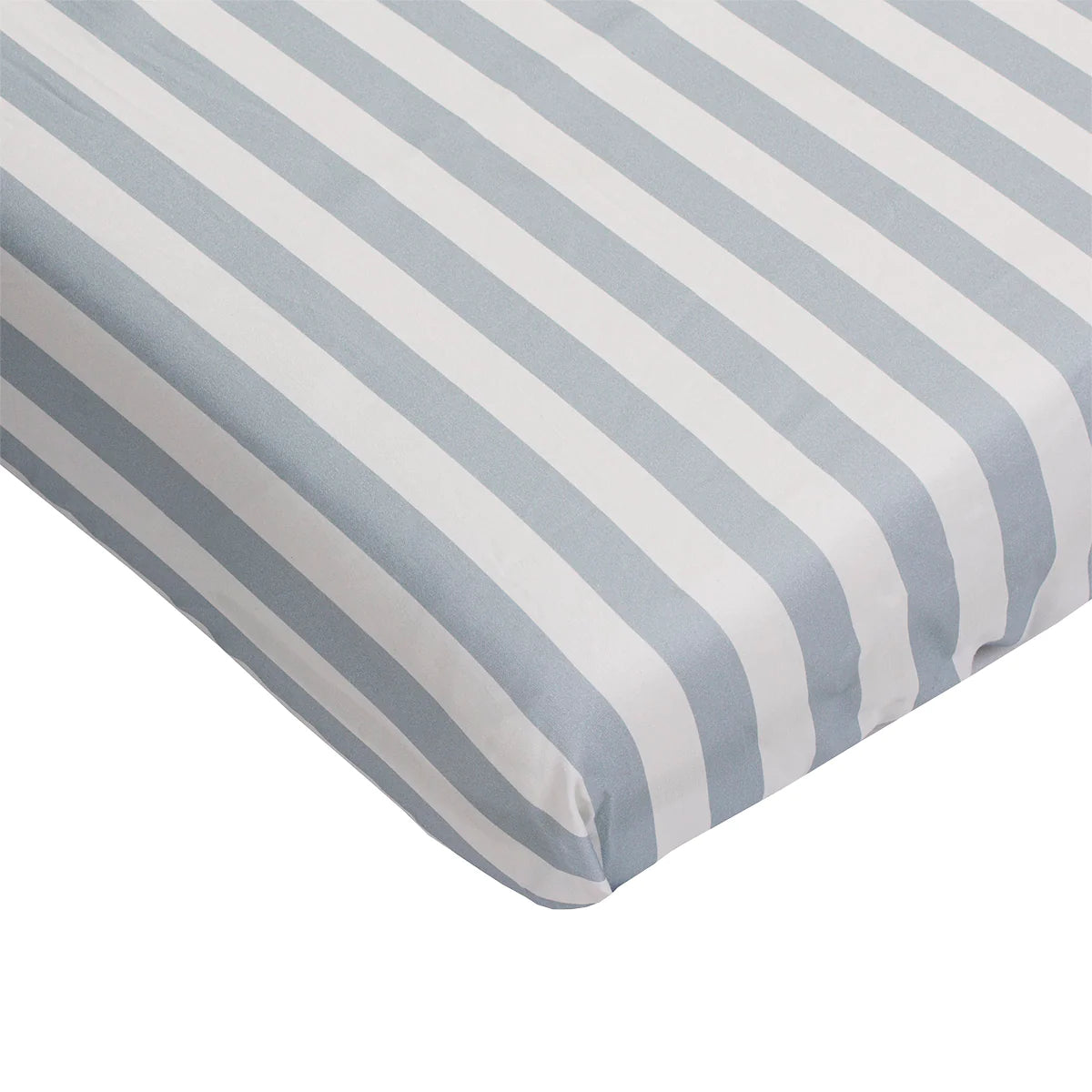 White Blue Stripe Crib Sheet