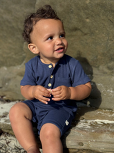 Load image into Gallery viewer, Navy Camborne Romper
