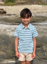Load image into Gallery viewer, Turquoise Stripe Polo
