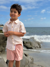Load image into Gallery viewer, Lemon Peach Plaid Shirt
