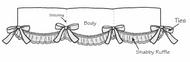 Three Scallop Crib Rail Cover with Shabby Ruffle