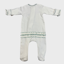 Load image into Gallery viewer, Bunny's Daisy Garden; Emb Ruf. Zip footie
