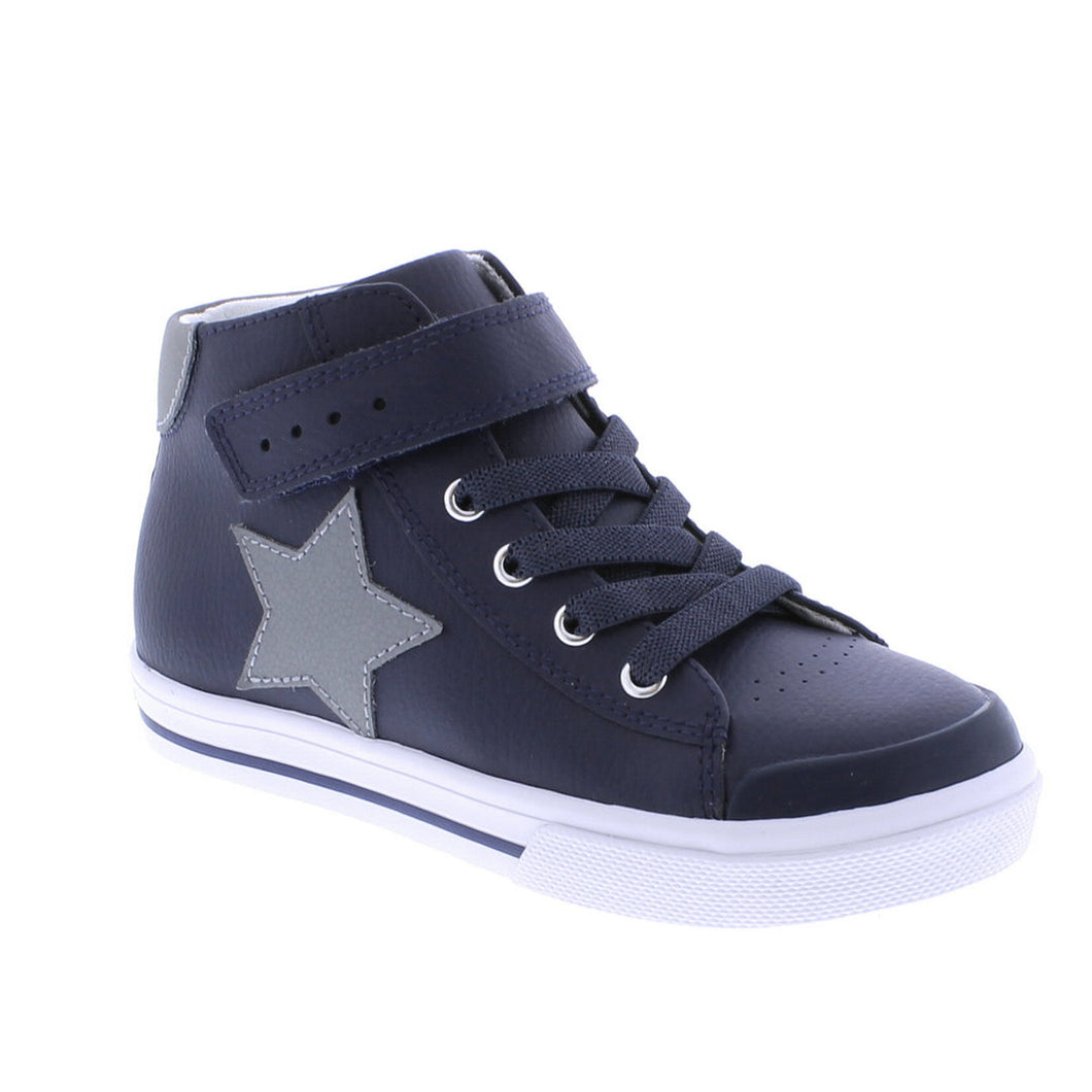 Riley Navy and Gray Leather