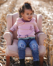 Load image into Gallery viewer, Knit Jacquard Sweater Dusty Pink With Cats
