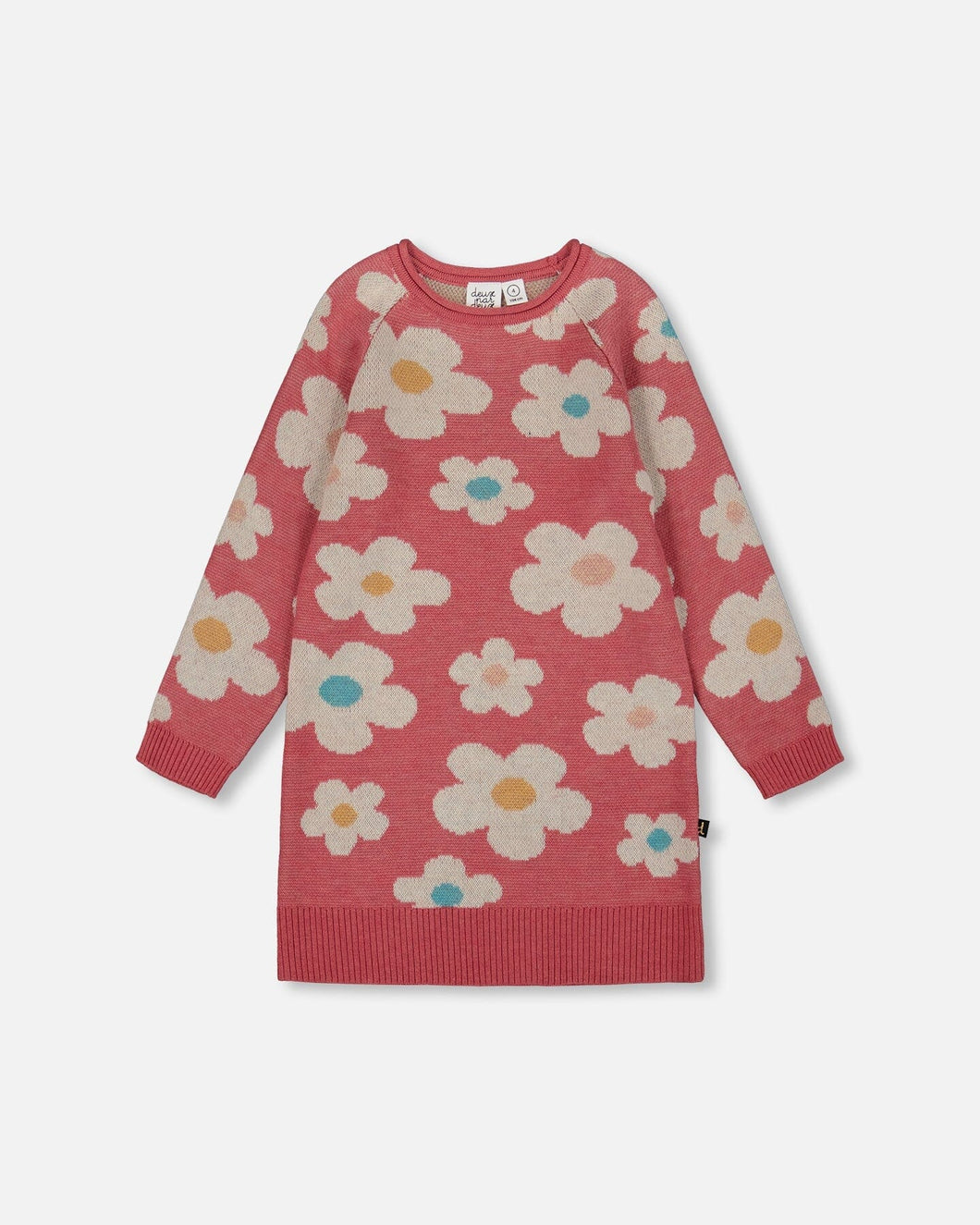 Flower Jacquard Knit Tunic Dress
