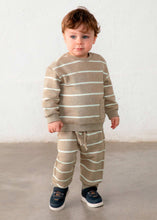 Load image into Gallery viewer, Mocha Stripe Dino Lounge Set
