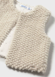 Toddler Jacquard Dress & Fur Vest Set