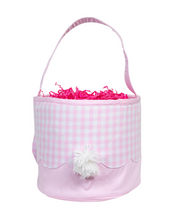 Load image into Gallery viewer, Pink Gingham Bunny Basket
