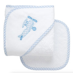 Blue Plane Hooded Towel