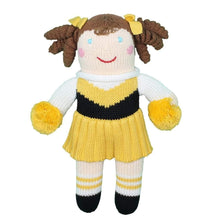 Load image into Gallery viewer, Cheerleader Knit Rattle - Gold &amp; Black
