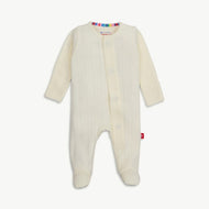 Cream Pointelle Magnetic Footie