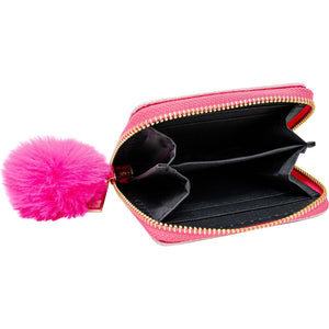 Hot Pink Shiny Heart Patch Wallet