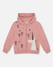 Load image into Gallery viewer, Hooded Knit Unicorn Cardigan
