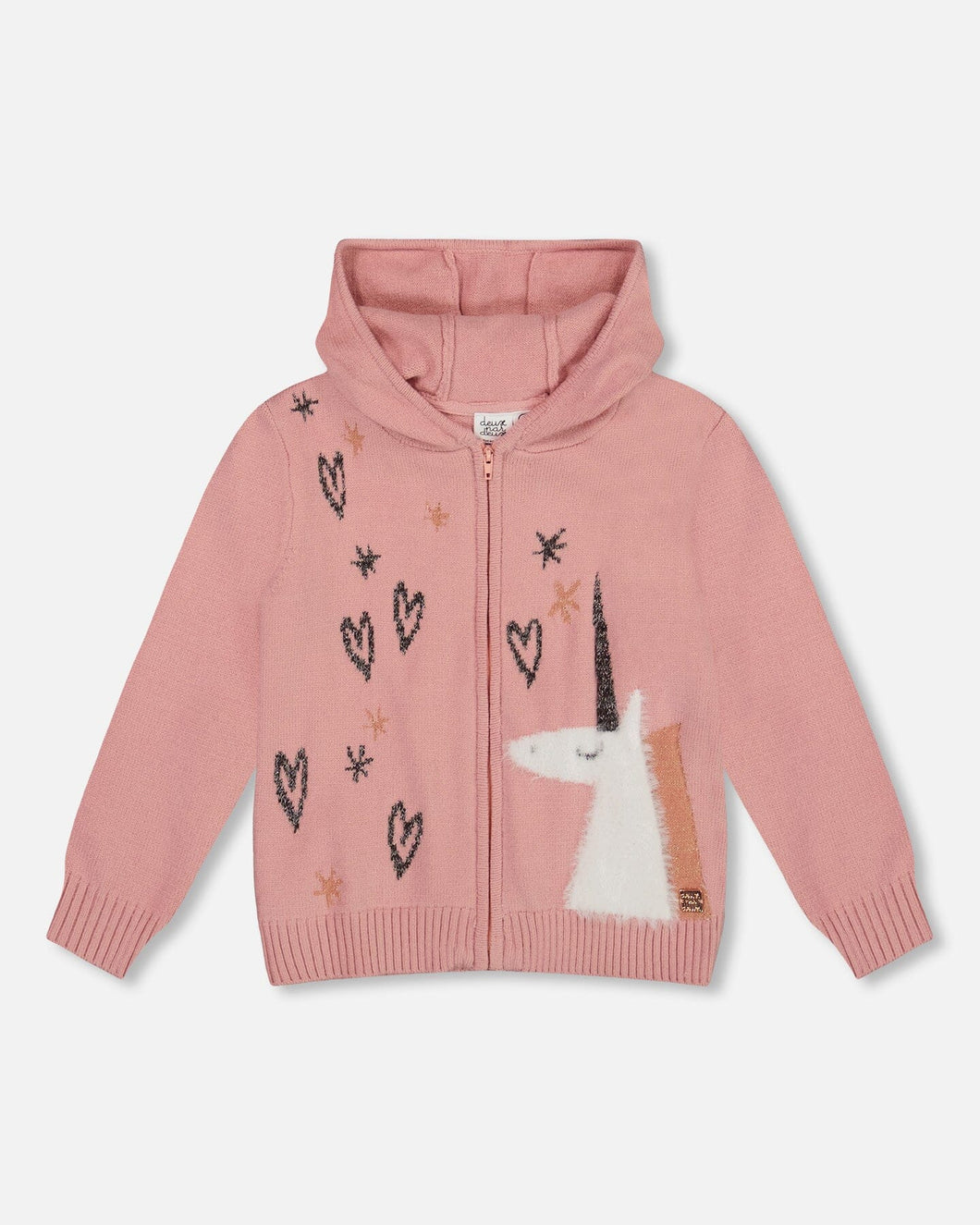 Hooded Knit Unicorn Cardigan