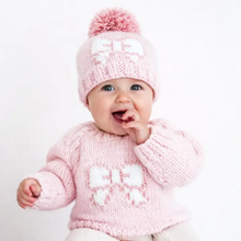 Load image into Gallery viewer, Pink Bow Beanie Hat
