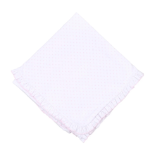 Load image into Gallery viewer, Mini Dots Ruffle Receiving Blanket Pink
