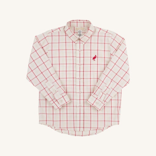 Rich Red Plaid Oak Park Dress Shirt