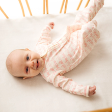 Load image into Gallery viewer, Dusty Rose Bunny Hop Zip Footie

