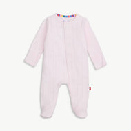 Pink Pointelle Magnetic Cotton Footie