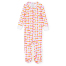Load image into Gallery viewer, Parker Girls' Zipper Pajama - Preppy Pumpkins Bright
