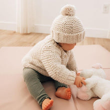 Load image into Gallery viewer, Natural Garter Stitch Cardigan Sweater
