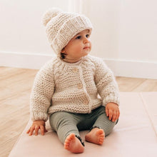 Load image into Gallery viewer, Natural Garter Stitch Cardigan Sweater
