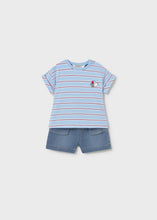 Load image into Gallery viewer, Stripe Tee Denim Set
