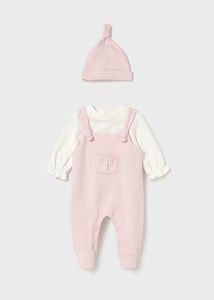 Baby Pink One Piece & Hat Set