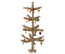 Load image into Gallery viewer, Christmas Tree, Mini,  Gold with Red &amp; Green
