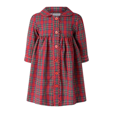 Load image into Gallery viewer, Red Tartan Button-Front Dress
