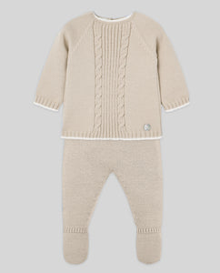 Sand Cashmere Blend Knit Set