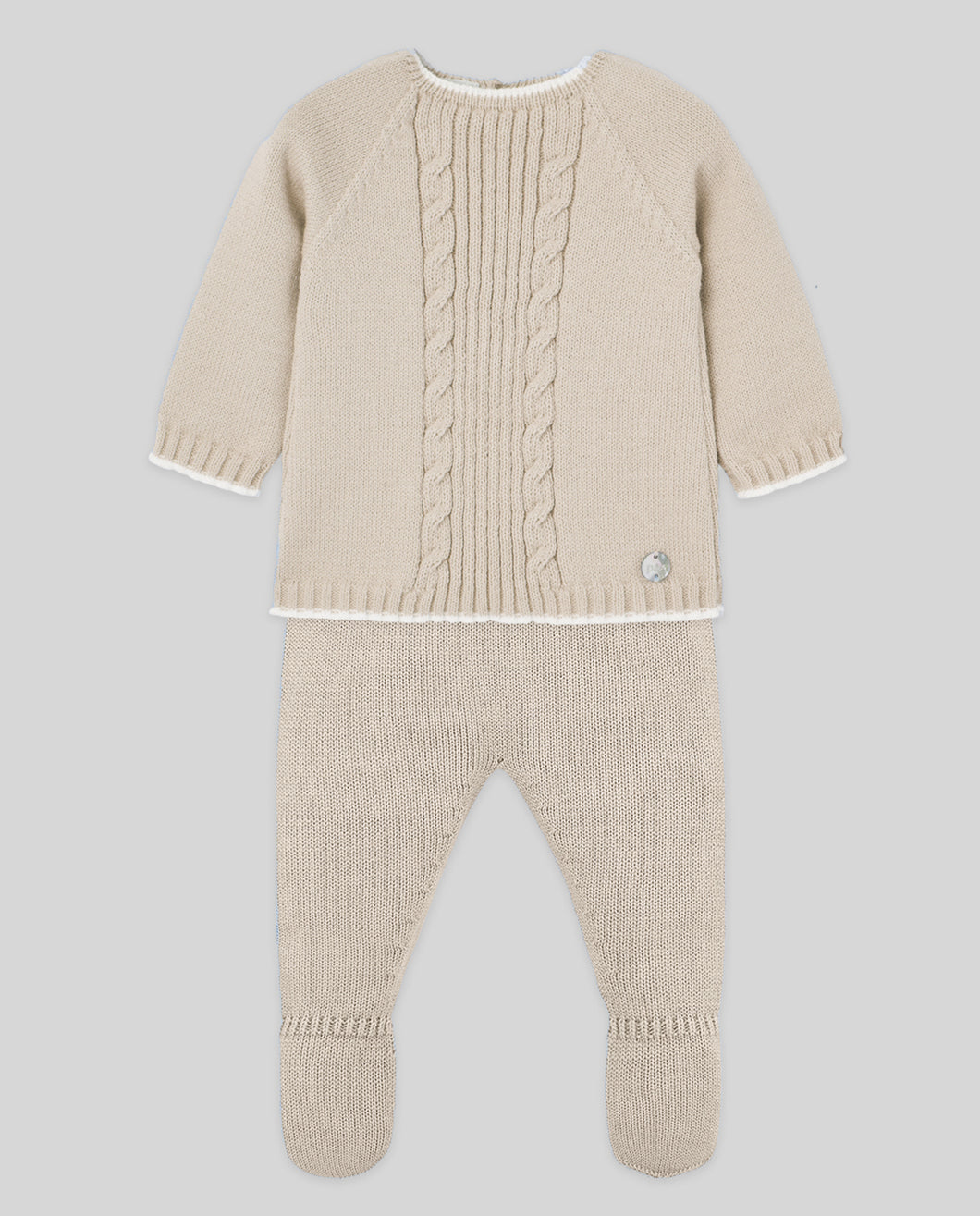 Sand Cashmere Blend Knit Set
