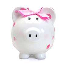 Load image into Gallery viewer, Pink Multi Dot Piggy Bank
